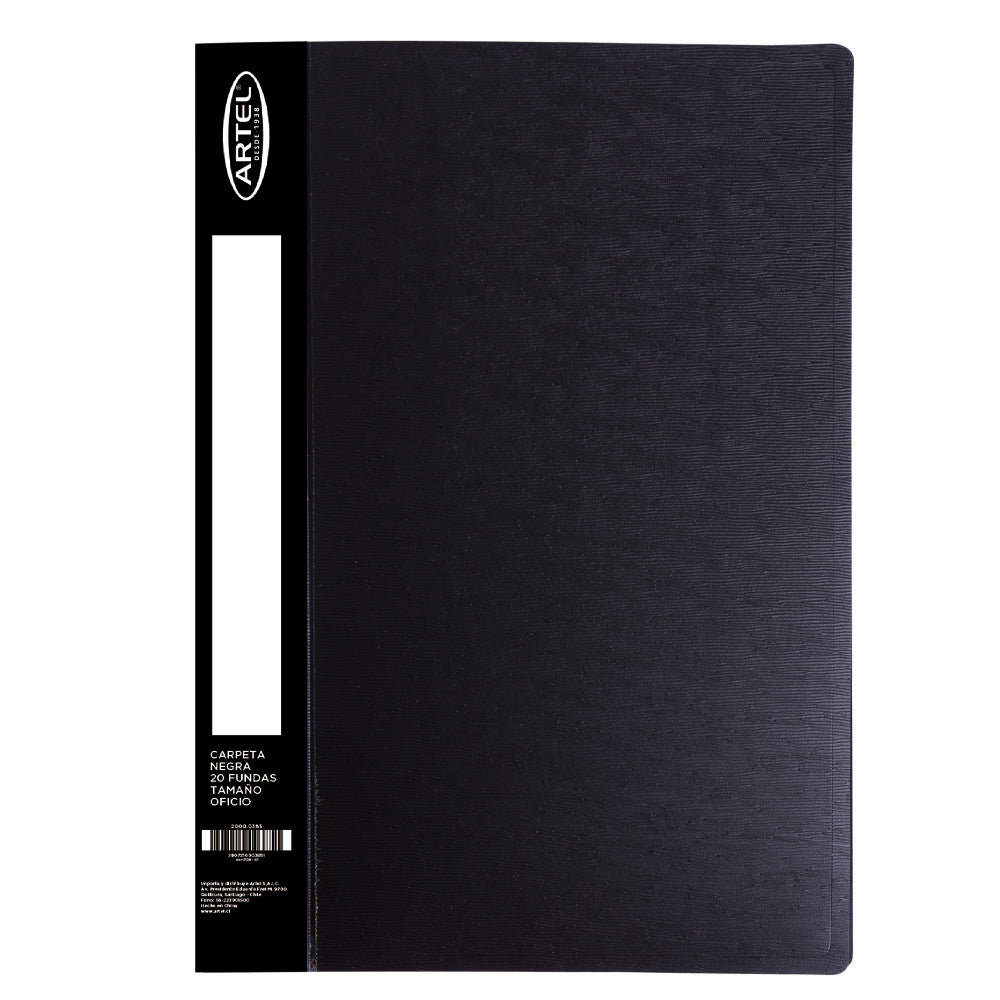 CARPETA OFICIO NEGRA C/20 FUNDA