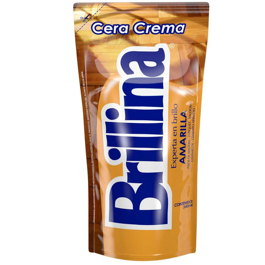 SACHET CERA CREMA PISO MADERA AMARILLA BRILLINA 340CC