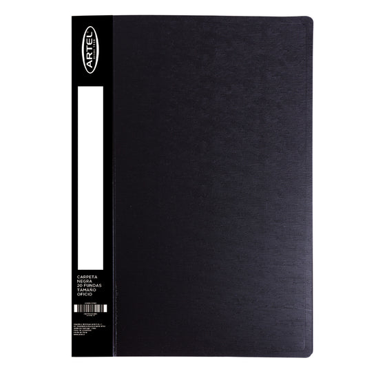 CARPETA  OFICIO NEGRA C/20 FUNDA