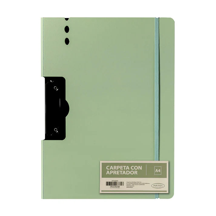 CARPETA A4 CON APRETADOR LATERAL PASTEL