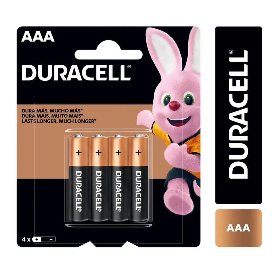 PILAS AAA DURACEL 4 UNIDADES