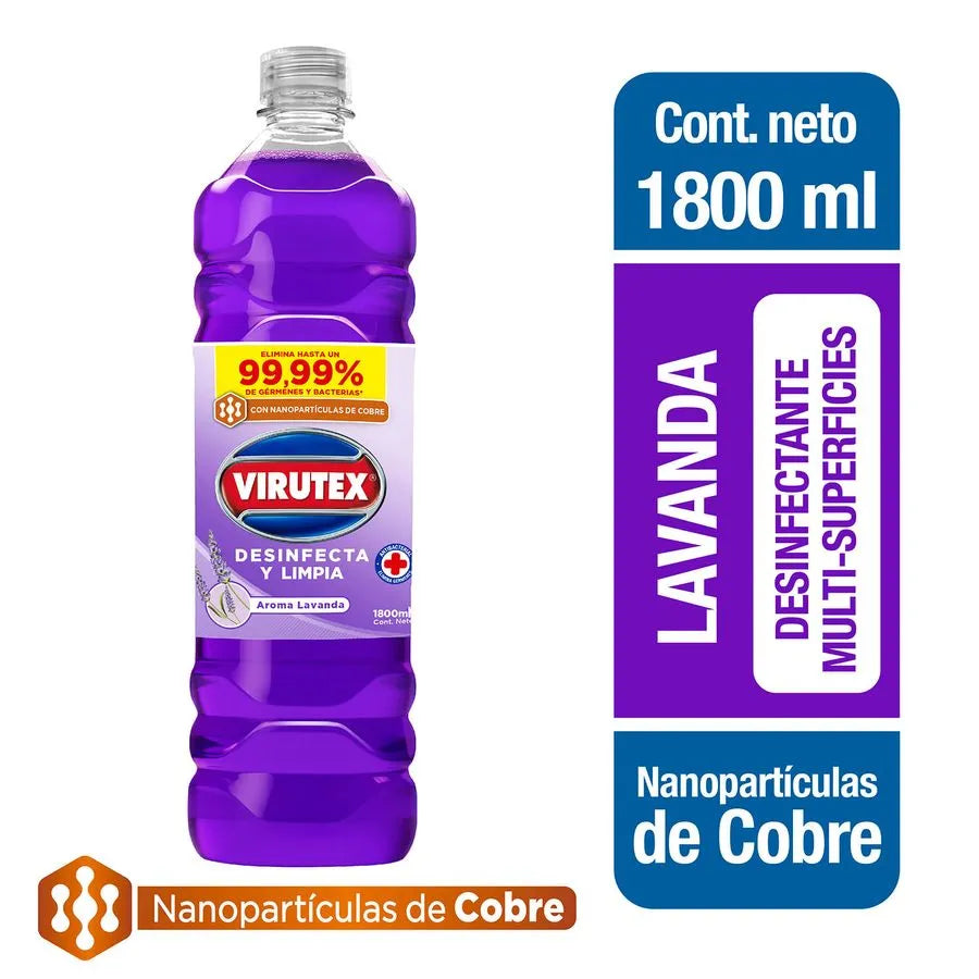 LIMPIADOR DESINFECTANTE LAVANDA 1.8 L - VIRUTEX