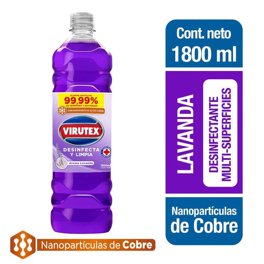 LIMPIADOR DESINFECTANTE LAVANDA 1.8 L - VIRUTEX