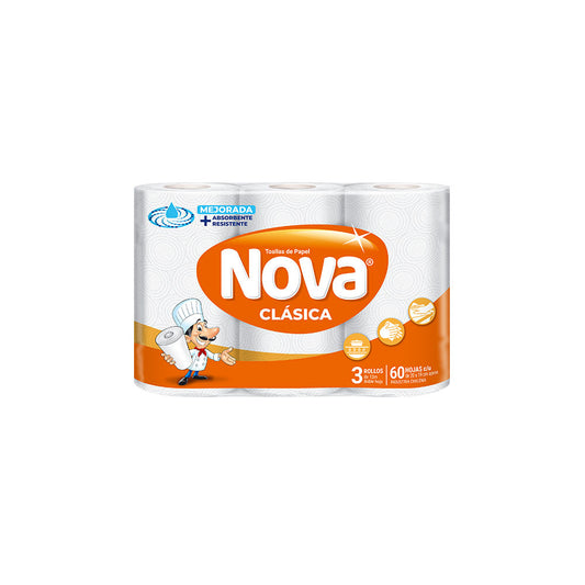 TOALLA NOVA CLASICA X3 ROLLO 12M