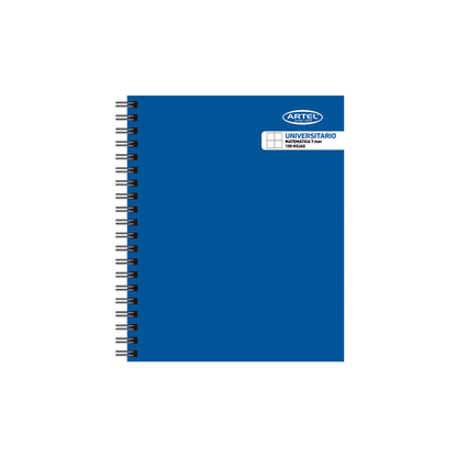 Cuaderno Universitario Artel Liso M7 Tapa Dura Espiral Doble 100 Hojas