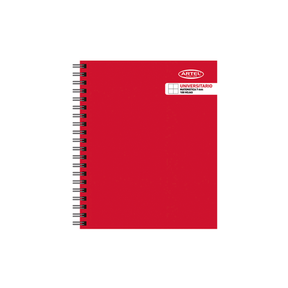 Cuaderno Universitario Artel Liso M7 Tapa Dura Espiral Doble 100 Hojas