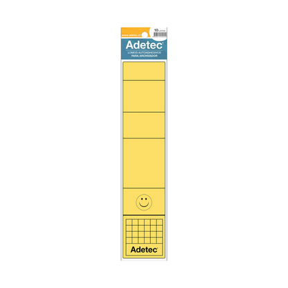 LOMO ARCHIVADOR ADETEC ADHESIVO ANCHO AMARILLO 10 UNIDADES