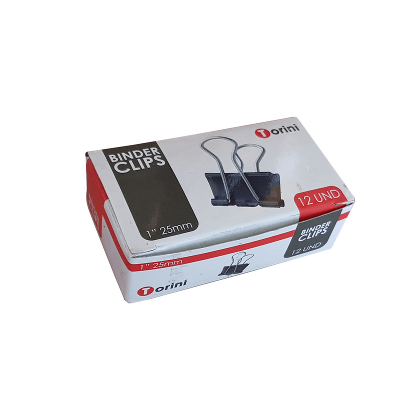 DOBLE CLIP TORINI 25 MM CAJA DE 12 UNIDADES
