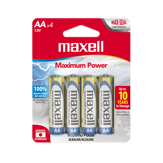 PILAS ALCALINAS MAXELL AA BLISTER DE 4 UNIDADES