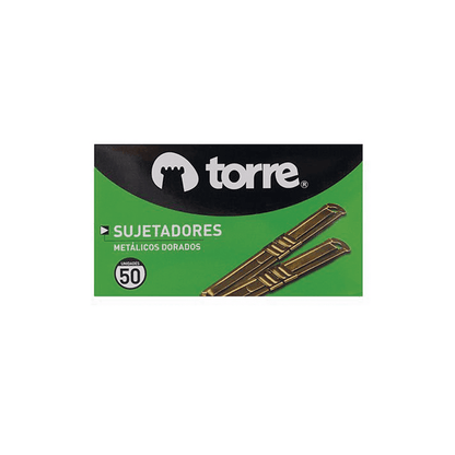ACCOCLIP TORRE DORADO CAJA DE 50 UNIDADES