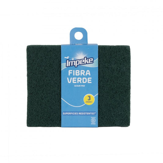 FIBRA VERDE ABRASIVA IMPEKE PACK 3 UNDS