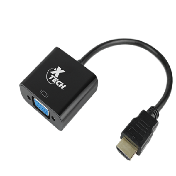 XTECH ADAPTADOR HDMI MACHO A VGA HEMBRA PARA VIDEO HD1080P