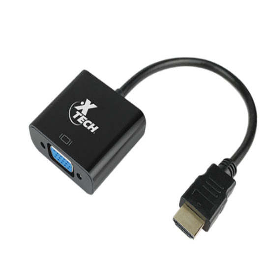 XTECH ADAPTADOR HDMI MACHO A VGA HEMBRA PARA VIDEO HD1080P