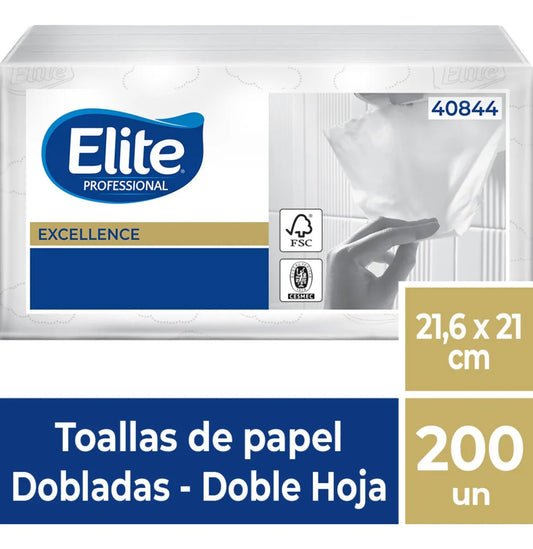 TOALLA DE PAPEL ELITE INTERFOLIADA 200 UNDS H/D 200 UN ELITE