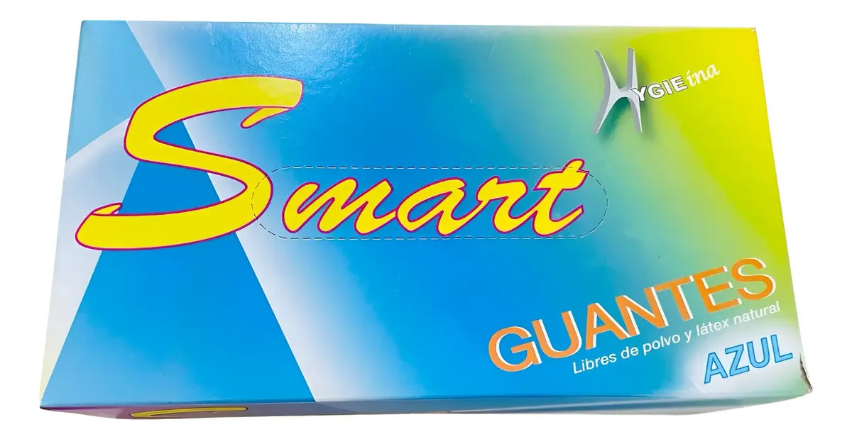 GUANTE NITRILO NO ESTERILES DESECABLES HYGIEINA SMART 3.5 G 24CM CAJA 100 UNDS (7 AZUL)