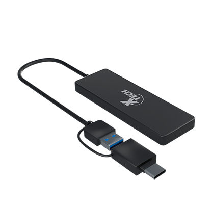 XTECH HUB CON ADAPTADOR USB TYPE C Y USB A CON 4 PUERTOS USB