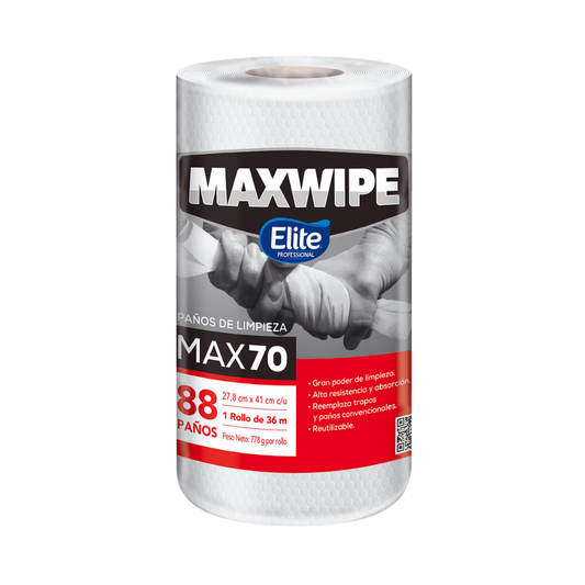 PAÑO LIMPIEZA TRABAJO PESADO MAX 70 MAXWIPE 88 HJS X 1 ROLLO