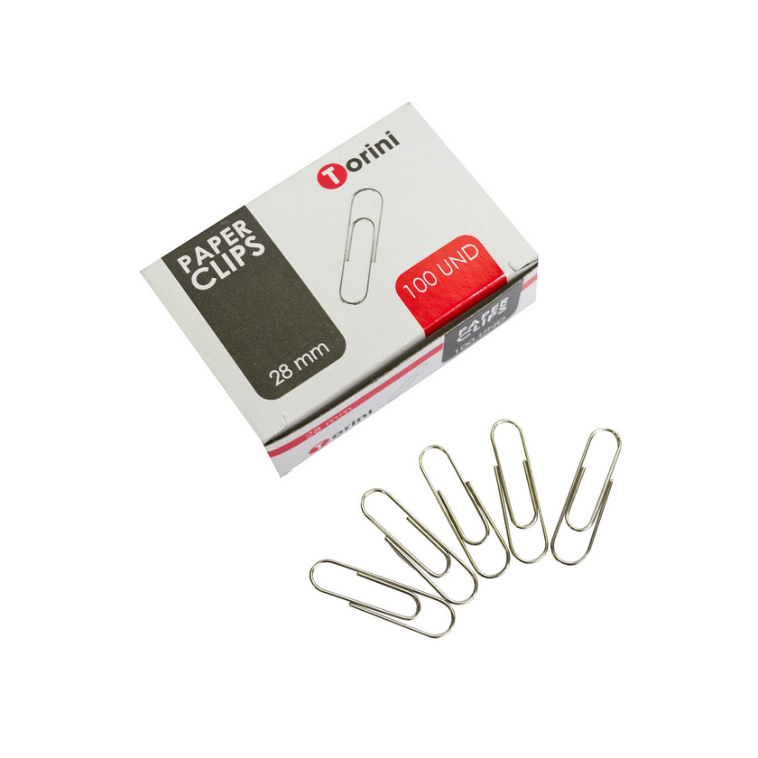 CLIPS METALICO 28MM TORINI 100 UD
