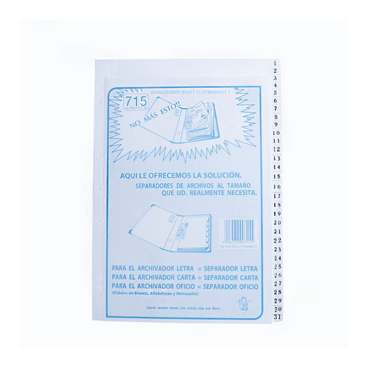 SEPARADOR OFICIO DIARIO NUMERICO JS 1-31