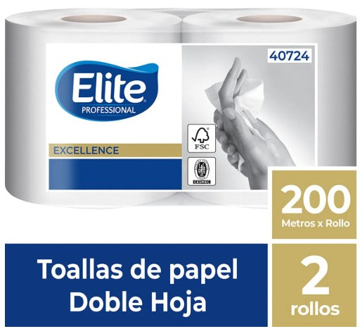 TOALLA DE PAPEL ALTO METRAJE H/D EVOLUTION EXCELLENCE 200 MT x 2 ROLLOS ELITE