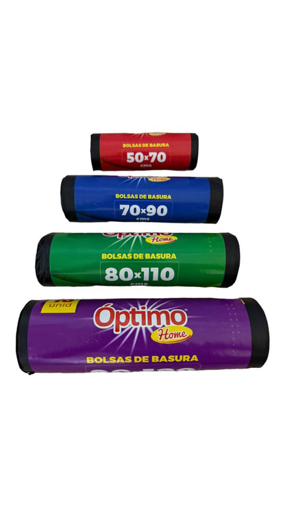 BOLSA DE BASURA 50X70 OPTIMO ROLLO 10 UND