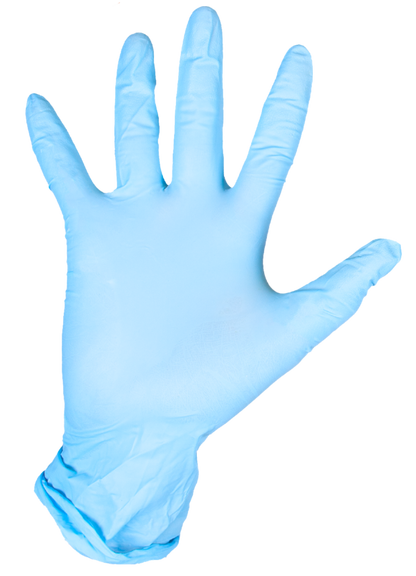 GUANTES SINTETICOS VINILICOS IPRO M5 0G, AZUL LIBRE DE POLVO (L) CAJA 100 UNDS