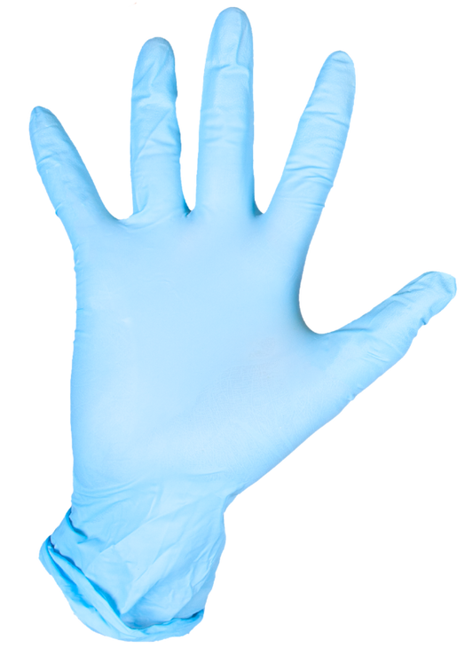 GUANTES SINTETICOS VINILICOS IPRO M5 0G, AZUL LIBRE DE POLVO (M) CAJA 100 UNDS